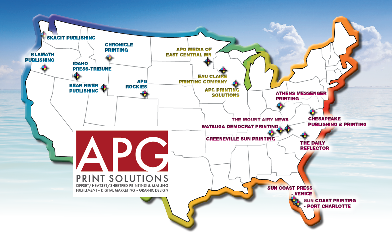 APG Commercial Printing map of locations APG Commercial Printing map of locations